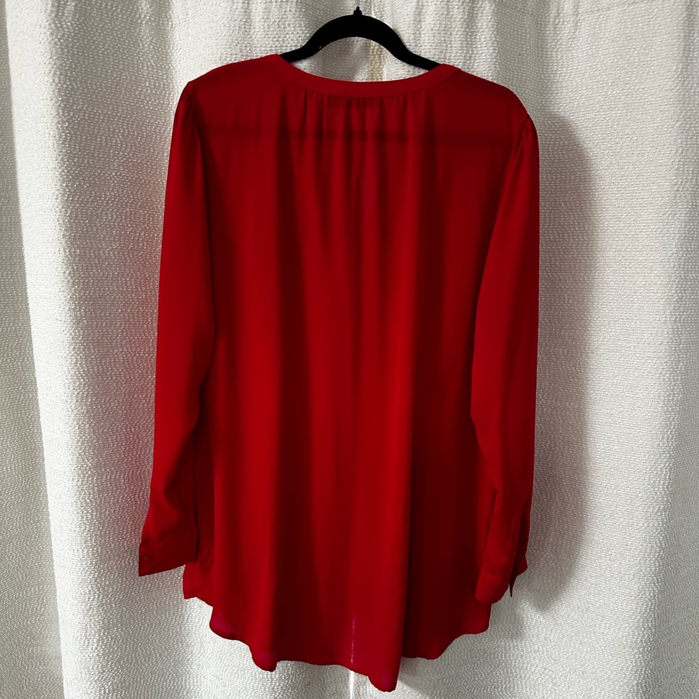 Bundle 4 for $10!!! NWOT XXL APT 9 Chiffon Button Up Blouse, Red - Picture 2 of 4